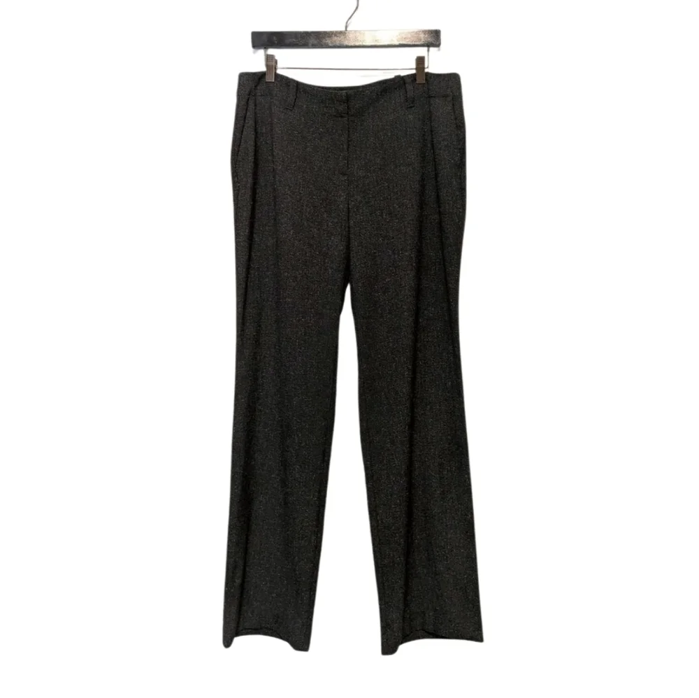 J.Jill Dress Pants Straight Leg Mid Rise Black White Flecked 12 Stretch